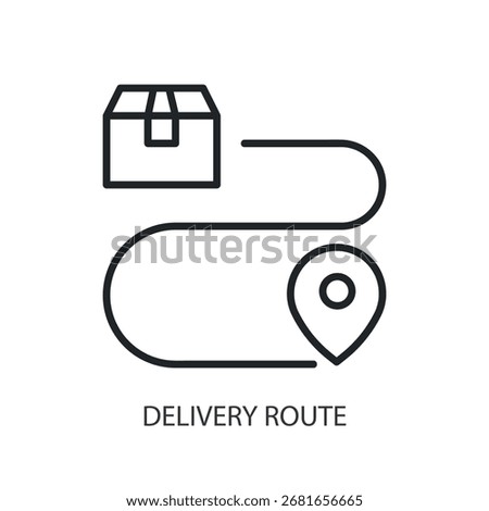 Delivery route thin line vector icons.