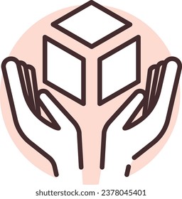 Delivery safe, illustration or icon, vector on white background.