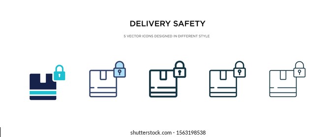 delivery safety icon in different style vector illustration. two colored and black delivery safety vector icons designed in filled, outline, line and stroke style can be used for web, mobile, ui