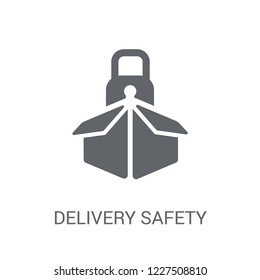 delivery safety icon. Trendy delivery safety logo concept on white background from Delivery and logistics collection. Suitable for use on web apps, mobile apps and print media.