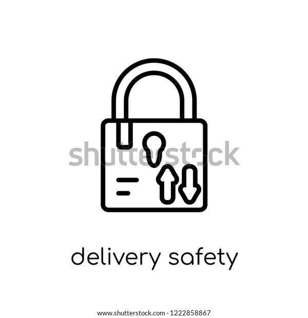 delivery safety\
icon. Trendy modern flat linear vector delivery safety icon on\
white background from thin line Delivery and logistic collection,\
outline vector\
illustration