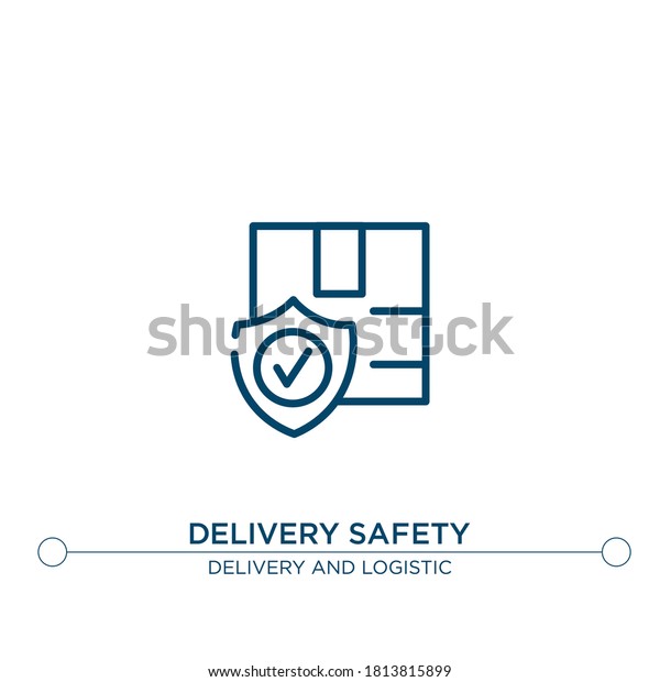 delivery safety outline vector icon.\
simple element illustration. delivery safety outline icon from\
editable delivery concept. can be used for web and\
mobile\
