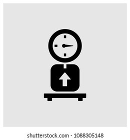 Delivery scale with a box sign icon in trendy flat style isolated on grey background, modern symbol vector illustration for web