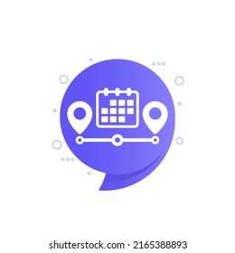 delivery schedule icon with a calendar, vector