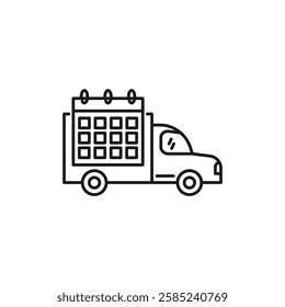 Delivery schedule icon Flat vector set outline