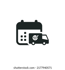 Icono de programación de entrega aislado en fondo blanco