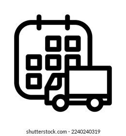 delivery schedule icon or logo isolated sign symbol vector illustration - high quality black style vector icons
