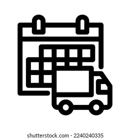 delivery schedule icon or logo isolated sign symbol vector illustration - high quality black style vector icons
