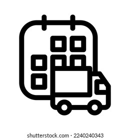 icono de programación de entrega o logotipo símbolo de signo aislado ilustración vectorial - iconos vectoriales de estilo negro de alta calidad
