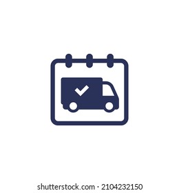 delivery schedule icon on white