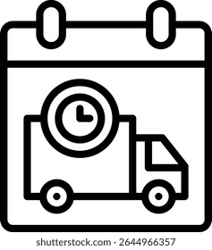 Delivery Schedule Icon Outline Vector Illustration