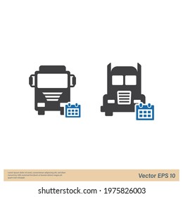 
Delivery schedule icon vector illustration logo template