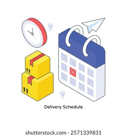 Delivery Schedule isometric Colored illustration. EPS File stock illustration