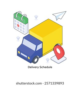 Delivery Schedule isometric Colored illustration. EPS File stock illustration
