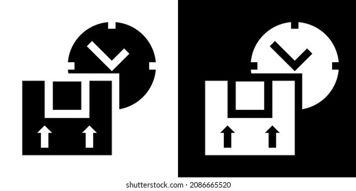 Delivery Schedule. Shipping Time Tracking. Icon in White and Black Version.