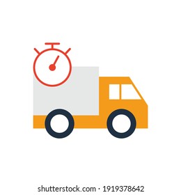 Delivery Schedule Vector Icon in color icon, isolated on white background 