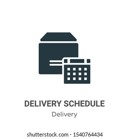 Delivery schedule vector icon on white background. Flat vector delivery schedule icon symbol sign from modern delivery collection for mobile concept and web apps design.