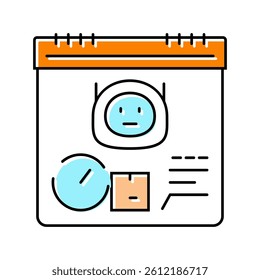 delivery scheduler autonomous color icon vector. delivery scheduler autonomous sign. isolated symbol illustration