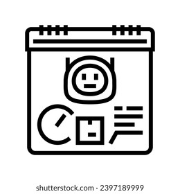delivery scheduler autonomous line icon vector. delivery scheduler autonomous sign. isolated contour symbol black illustration