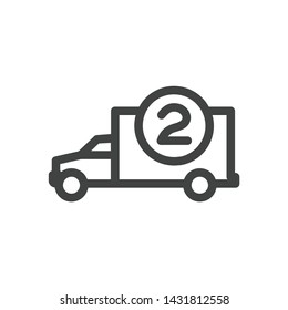 Delivery or Scheduling icon with the number 2 on it to show 2 times per month