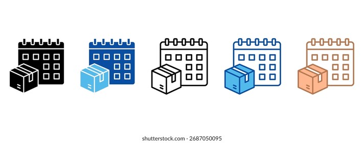 Delivery Scheduling Icon Set Multiple Style Collection