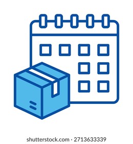 Iconos De La Programación De La Entrega En Estilo Azul, Ilustración vectorial