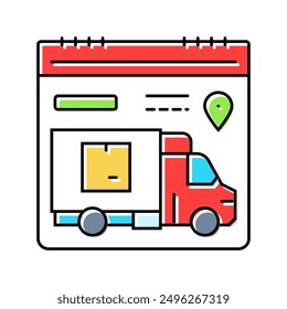 delivery scheduling logistic manager color icon vector. delivery scheduling logistic manager sign. isolated symbol illustration