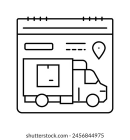 delivery scheduling logistic manager line icon vector. delivery scheduling logistic manager sign. isolated contour symbol black illustration