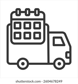 Delivery Scheduling Outline Icon Vector Illustration