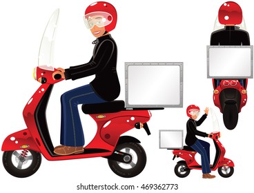 Delivery scooter.