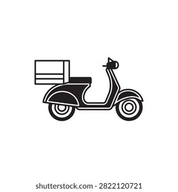 Delivery scooter with attached cargo box for urban transport services