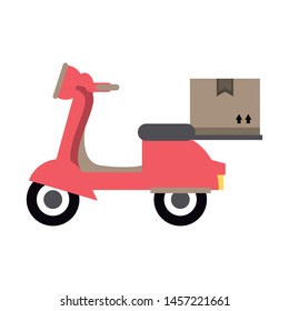 Delivery scooter with box symbol vector illustration graphic design