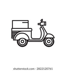 Delivery scooter with cargo box attached for urban transport