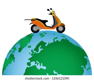 delivery scooter with globe