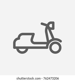 Delivery scooter icon line. Isolated symbol on logistics topic with scooter, delivery scooter icon and moped meaning vector illustration.