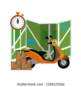 delivery scooter with map