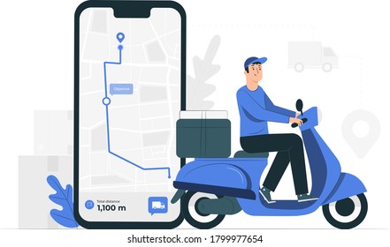 Delivery Scooter with Mobile App & Map