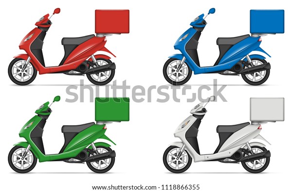 Download Delivery Scooter Vector Mockup Left Side Stock Vector (Royalty Free) 1118866355