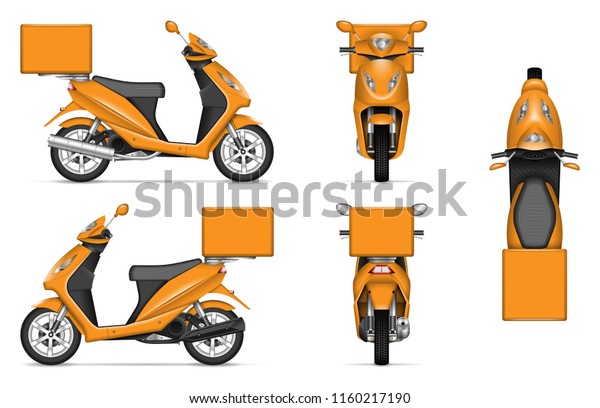 Download Delivery Scooter Vector Mockup On White Stock Vector (Royalty Free) 1160217190