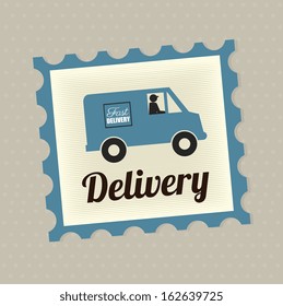 delivery seal over gray background vector illustration