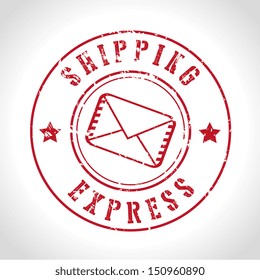 delivery seal over white background vector illustration
