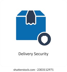 Delivery Security and protection icon concept