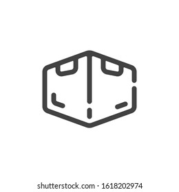 Delivery or send box outline icon. Vector illustration.