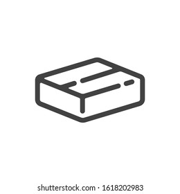 Delivery or send box outline icon. Vector illustration.