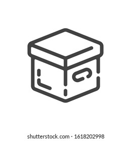 Delivery or send box outline icon. Vector illustration.