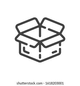 Delivery or send box outline icon. Vector illustration.