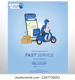 Delivery servic Express Banner Promotion Sosial Media Campign 