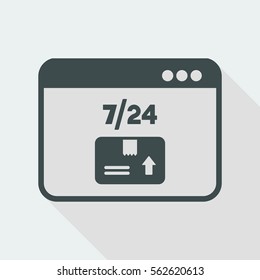 Delivery service 7/24 - E-commerce button - Vector flat icon