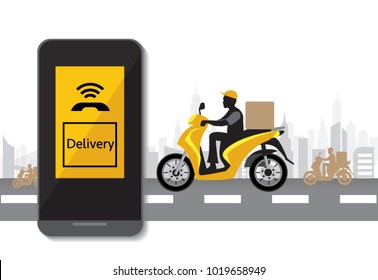Delivery service, application call delivery by smartphone