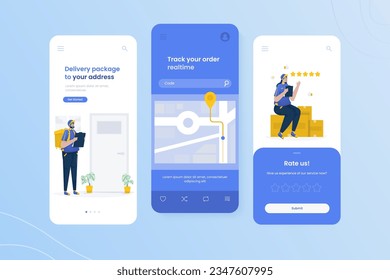 Delivery service application onboard screen mobile template